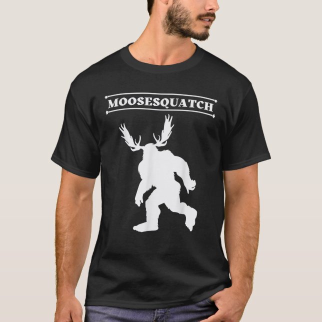 T-shirt Blanc Moosesquatch Funny Moose Sassquatch Cryptid (Devant)