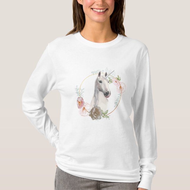 T-shirt blanc Noble Unicorne (Devant)