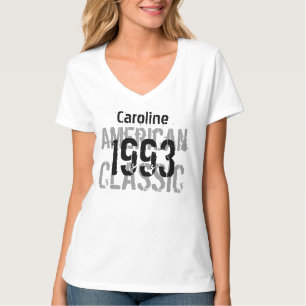 T-shirt Blanc noir anniversaire américain du classique