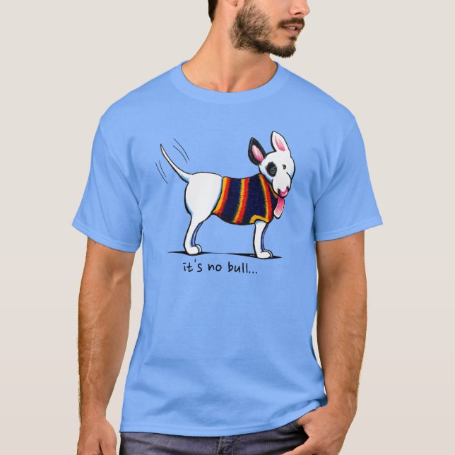 T-shirt Blanc Noir Brindé Taureau Terrier Personnalisé (Devant)