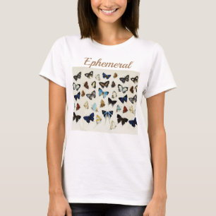 T-shirt BLANC NOIR BUTTERFLIES BLEU Beauté Nature Lover