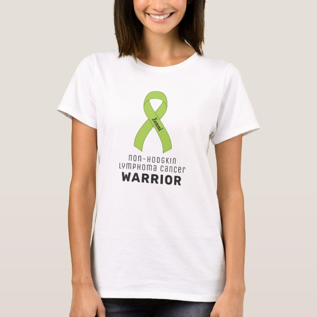 T-shirt blanc non Hodgkin Lyphoma Cancer Ribbon (Devant)