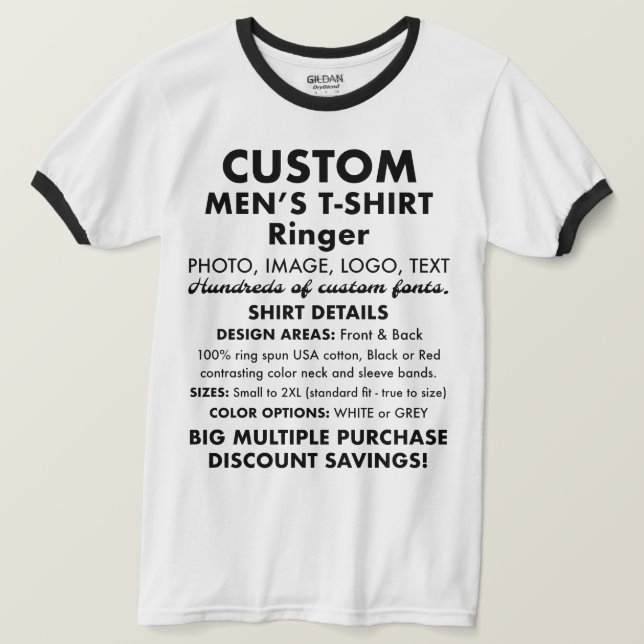T-shirt blanc personnalisé homme (Design devant)
