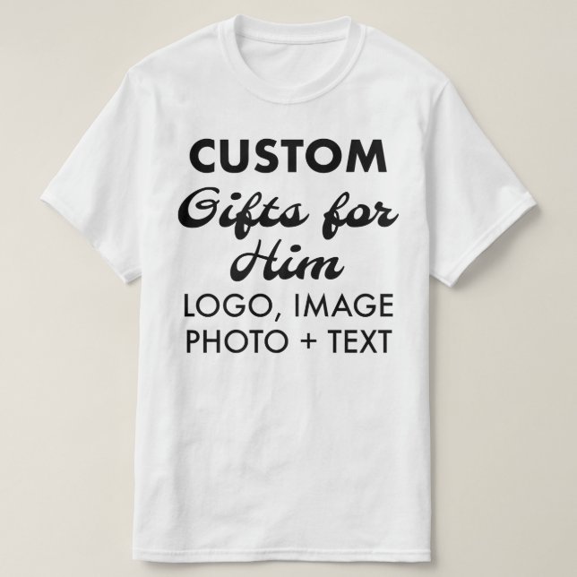 T-shirt blanc personnalisé pour hommes budget pers (Design devant)