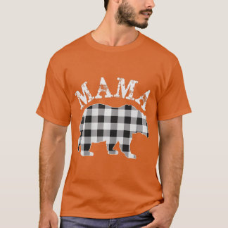 T-shirt Blanc Plaid Mama Oear Buffalo Correspondance famil