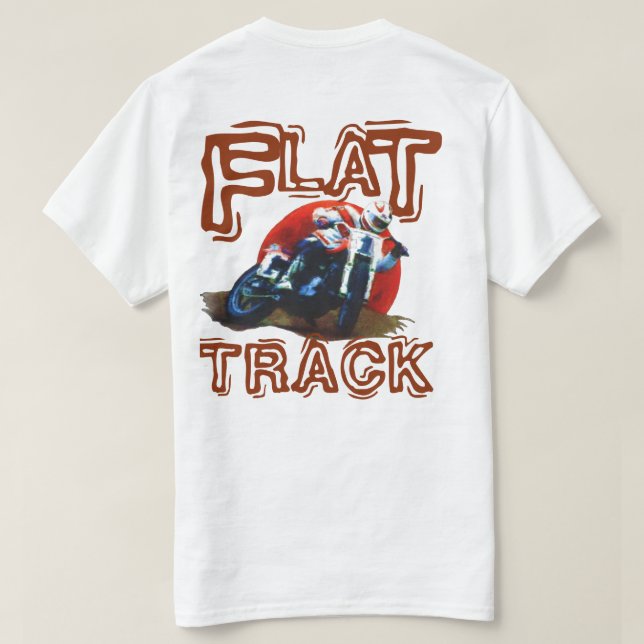 T-SHIRT BLANC PLAT DE COUREUR DE MOTO DE VOIE (Design dos)