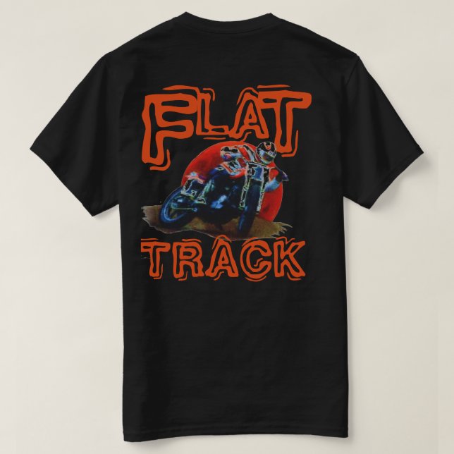 T-SHIRT BLANC PLAT DE COUREUR DE MOTO DE VOIE (Design dos)