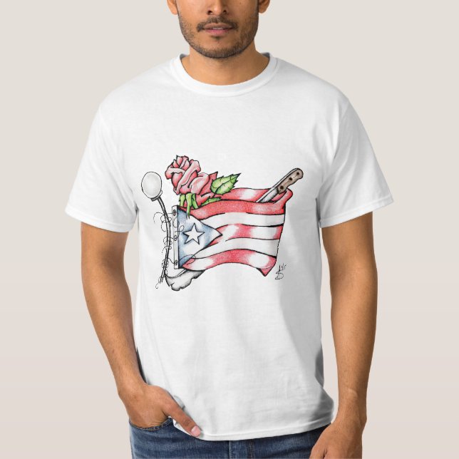 T-shirt blanc PORTO RICO (Devant)