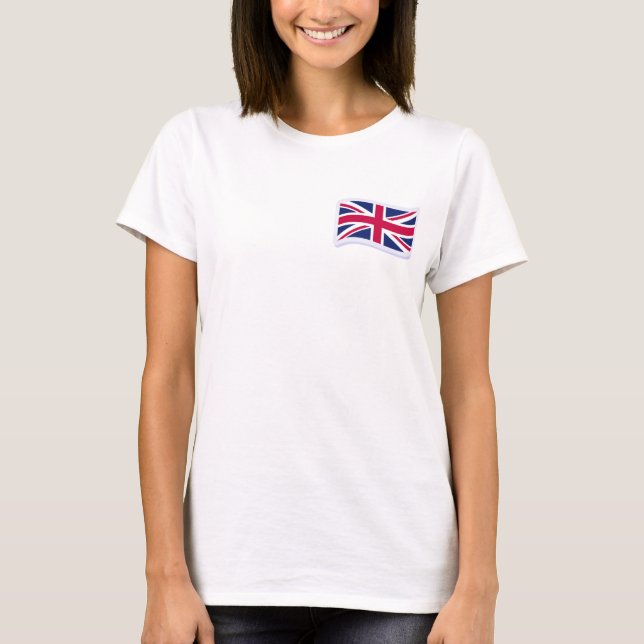 T-shirt blanc pour femmes avec Union Jack (Devant)