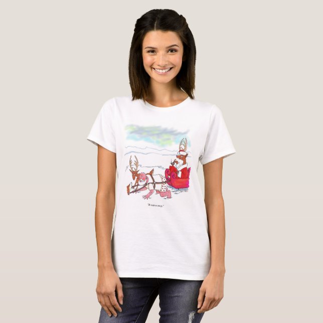 T-shirt blanc pour femmes Coup de Père Noël (Devant entier)