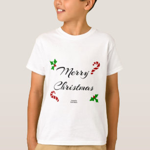 T-shirt blanc pour garçons avec Vœux de Noël