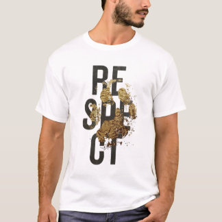 T-shirt blanc pour hommes avec impression respect