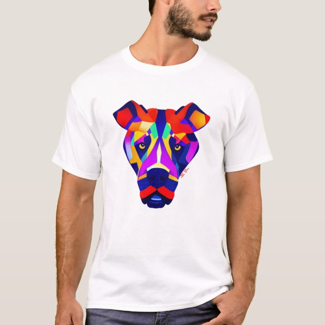 T-shirt blanc pour hommes de chien d'Alexander (Devant)