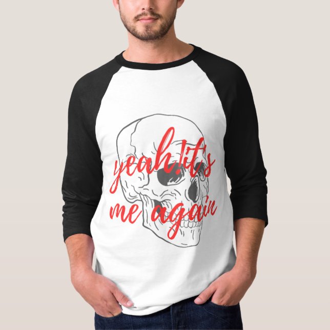 T-shirt blanc rouge citation noire ego (Devant)