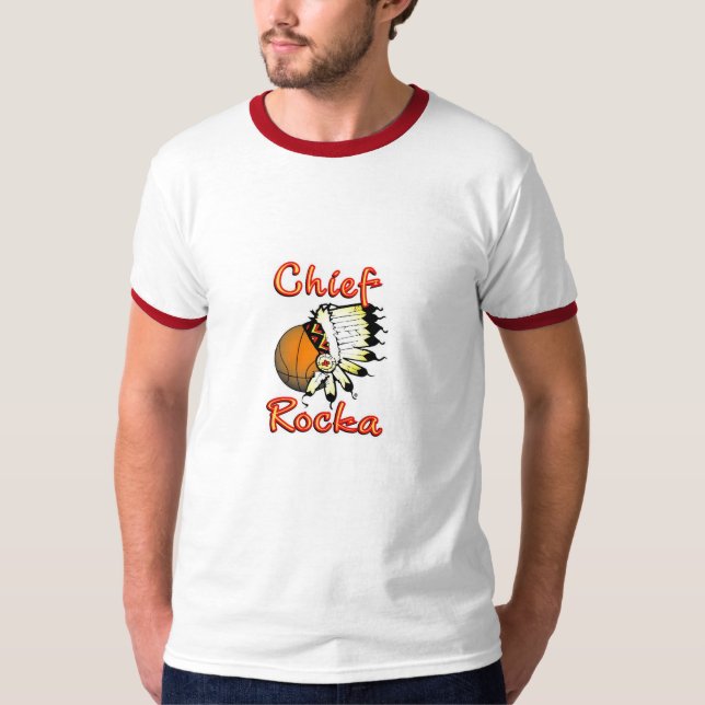 T-shirt blanc/rouge de Rocka en chef de sonnerie (Devant)