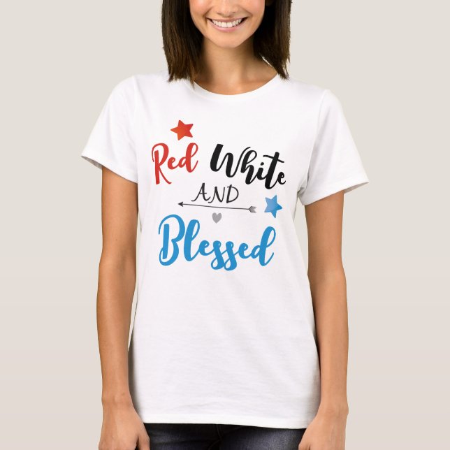 T-shirt Blanc rouge et béni (Devant)