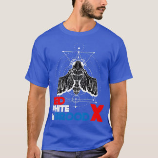 T-shirt Blanc rouge et couvé X Cicada Insect Magicicicada