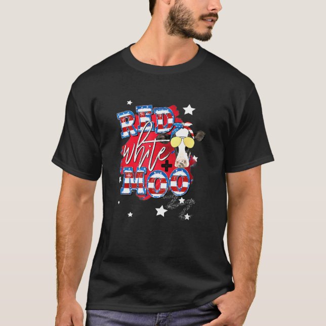 T-shirt Blanc Rouge Et Moo (Devant)