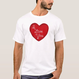 T-shirt blanc rouge S M L XL 1X 2X de coeur je