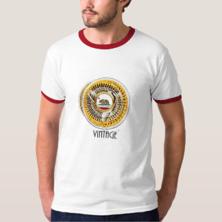 T-shirt blanc/rouge vintage de sonnerie