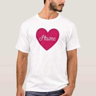 T-shirt blanc S M L XL 1X de Je taime de coeur