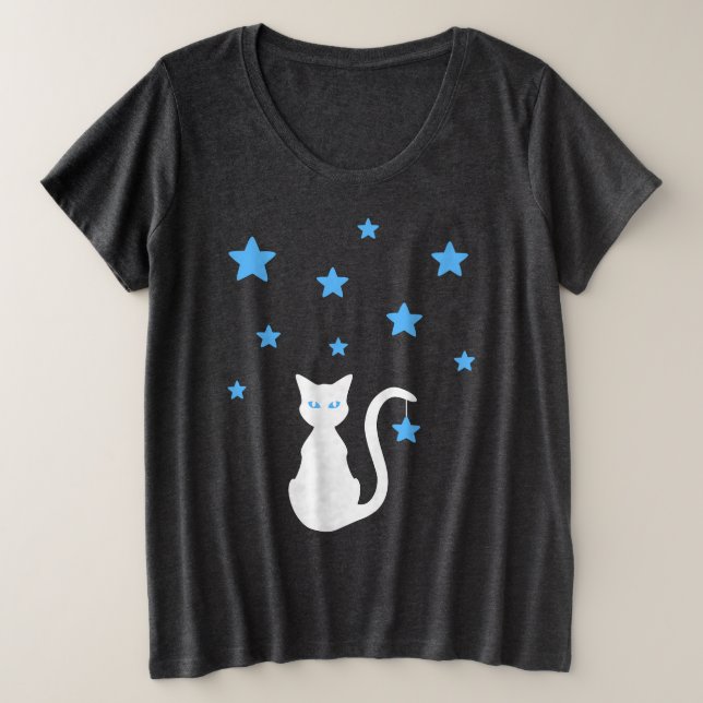 T-shirt blanc Stars Plus Taille (Design devant)