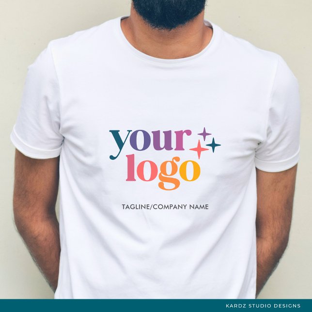 T-shirt blanc sur mesure du logo de l'entreprise (Créateur téléchargé)