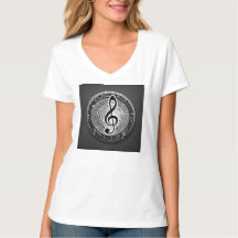 T-shirt blanc tendance avec symbole musical