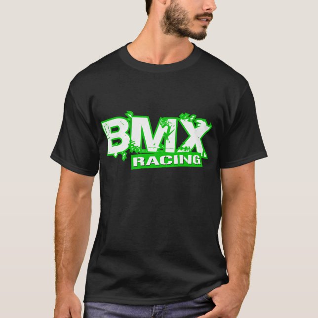 T-SHIRT BLANC VERT DE EMBALLAGE DE BMX (Devant)