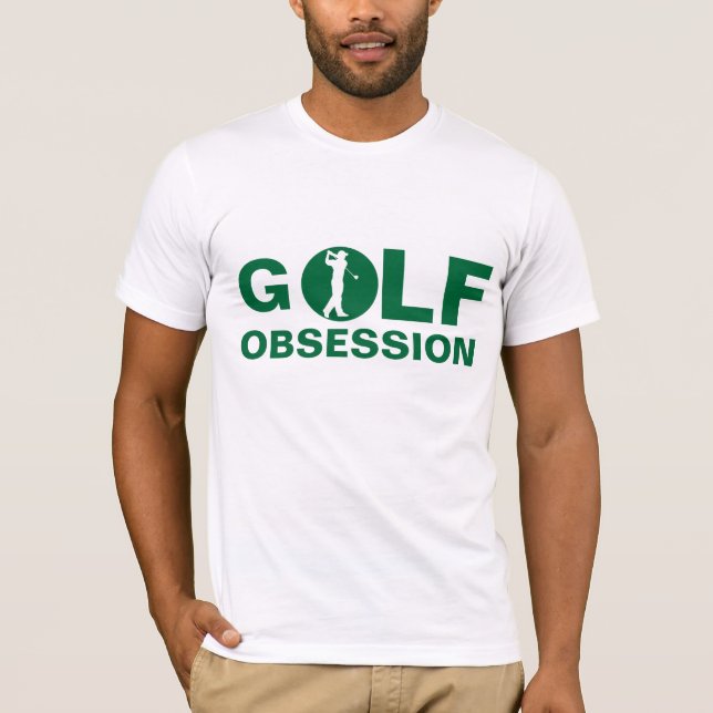 T-shirt blanc vert Obsession Golf (Devant)