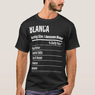 T-shirt Blanca Faits nutritionnels Taille de service Calor