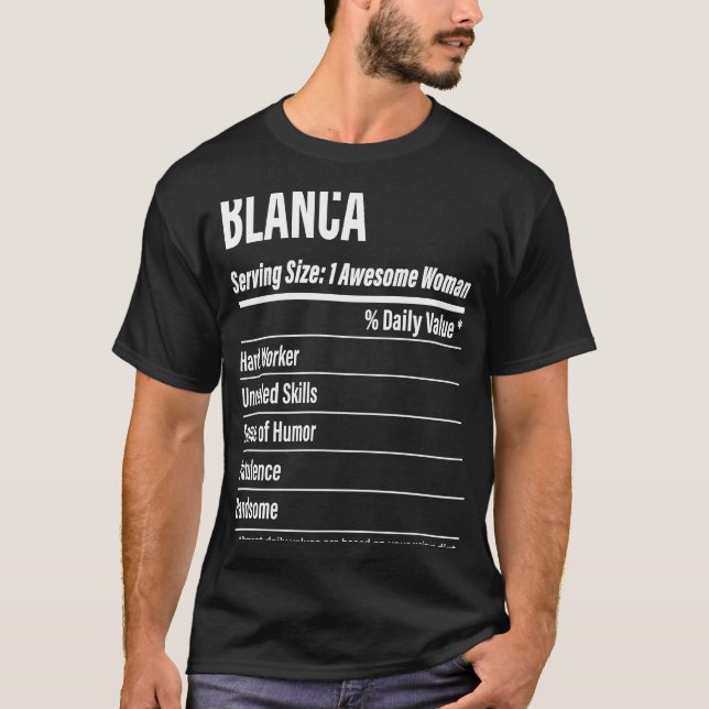 T-shirt Blanca Faits nutritionnels Taille de service Calor (Devant)