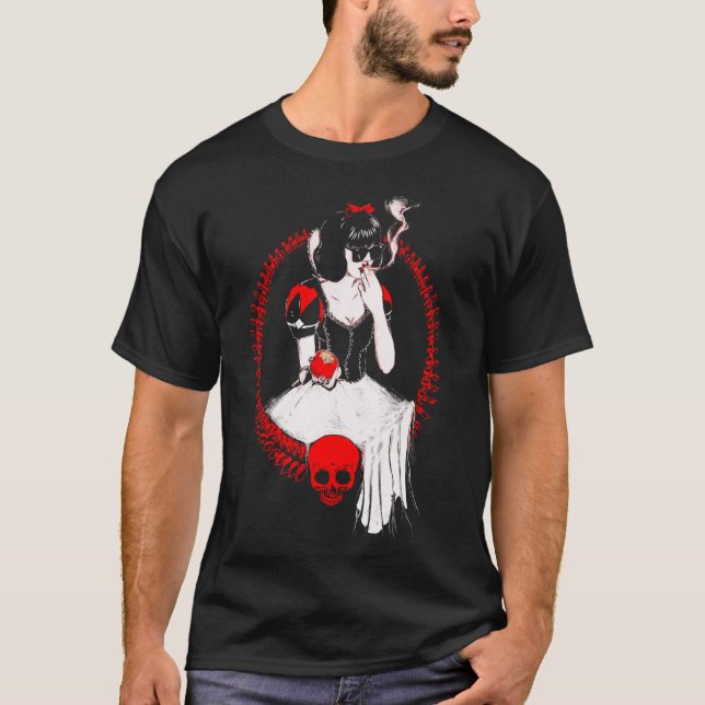 T-shirt Blanche-Neige gothique fumant - Impression d'art s (Devant)