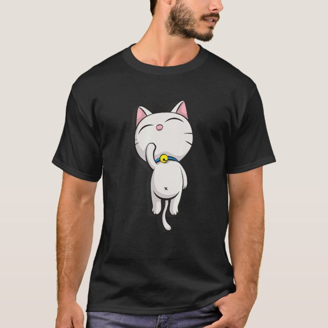 T-shirt Blancs mignonette chatte Nap (Devant)