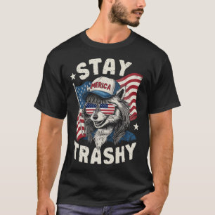 T-shirt Blancs Trash Party à Redneck Raccoon Stay Tras