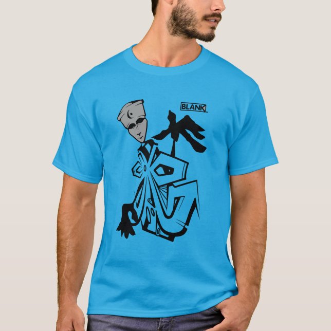 T-SHIRT BLANKM GEAR - BLEU MAN (Devant)