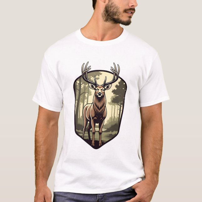 T-shirt Blason de Cerf Anthem Forestier (Devant)