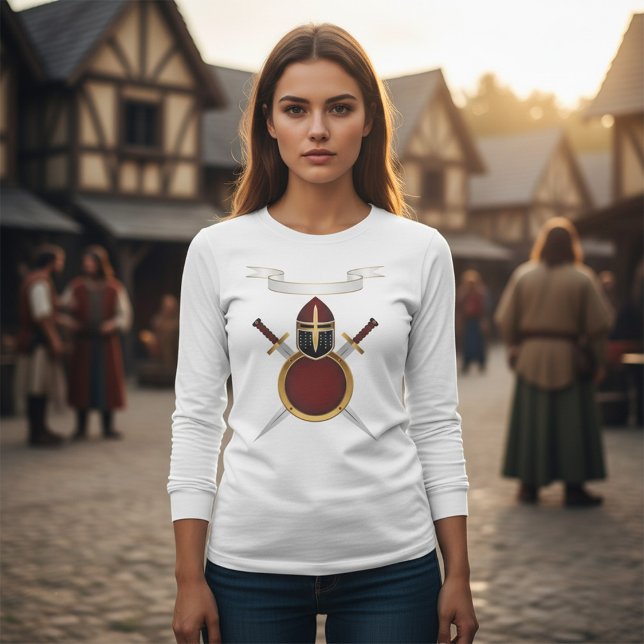 T-shirt Blason de Chevalier Médiéval Casque Épées Bouclier (Créateur téléchargé)