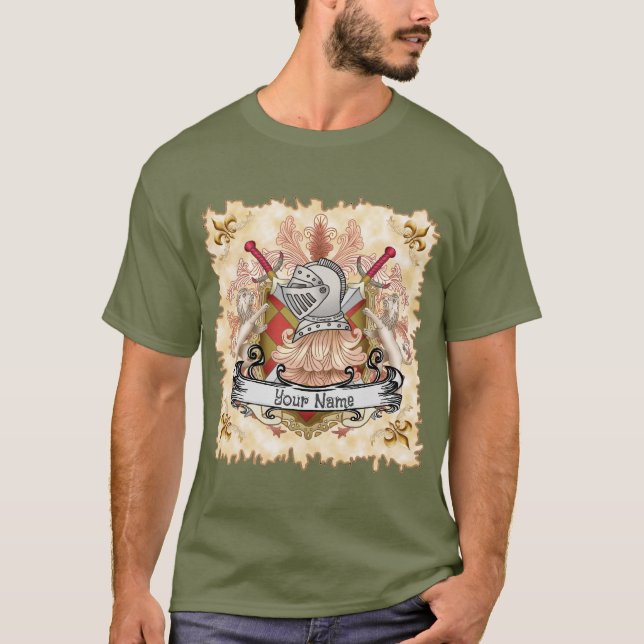 T-shirt Blason de Famille Red Knight Nom de Famille (Devant)