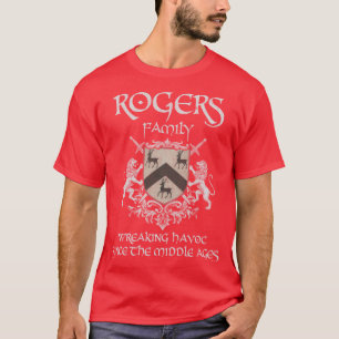 T-shirt Blason de la famille Rogers Emblème d'héritage méd