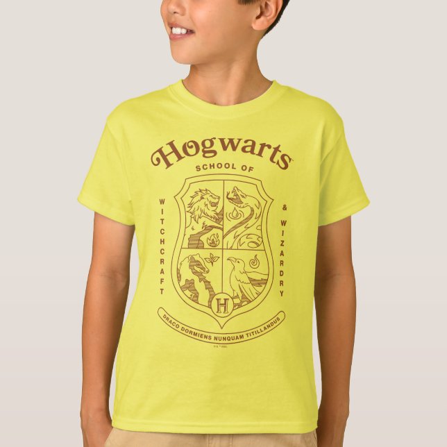 T-shirt Blason de l'école de sorcellerie et de magie HOGWA (Devant)