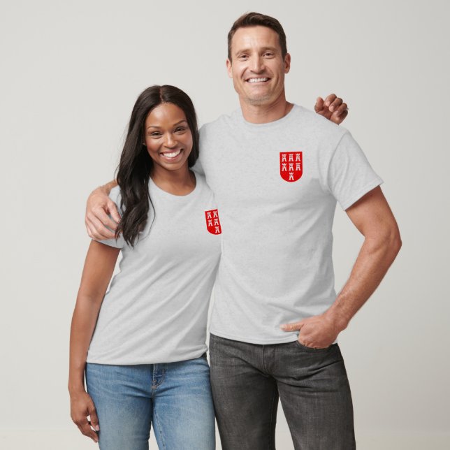 T-shirt blason de Transylvanie rouge blanc (Unisexe)