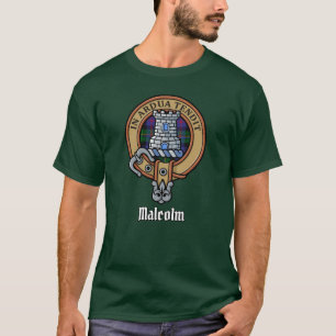 T-shirt Blason du clan Malcolm sur tartan