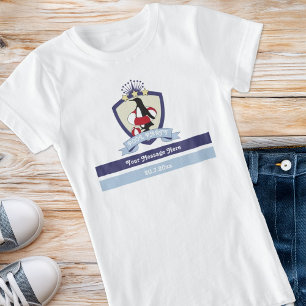 T-Shirt Blason du club de natation Pingouin mignon Fête au