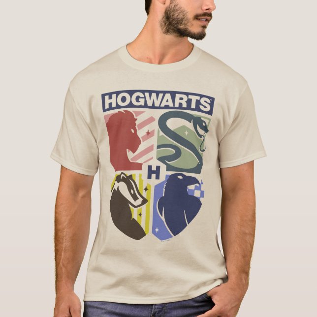 T-shirt Blason timbré VINTAGE HOGWARTS™ (Devant)