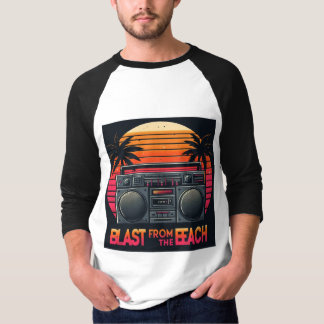 T-shirt Blast from the Beach - Lecteur Cassette Retro