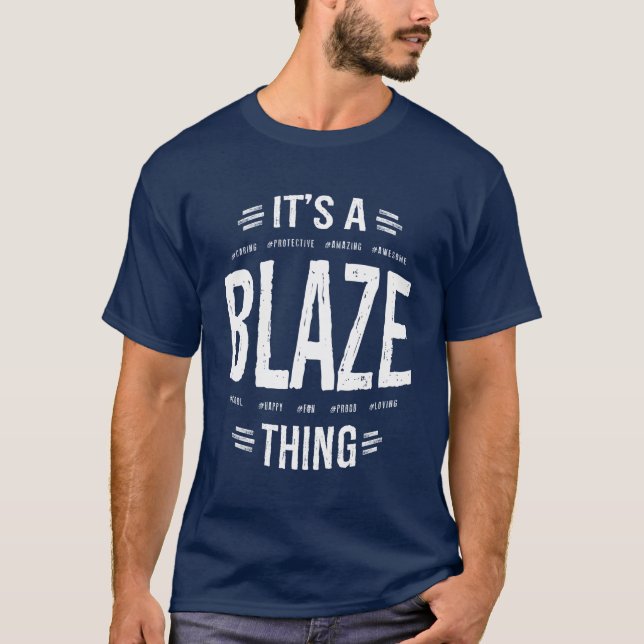 T-shirt Blaze Nom personnalisé Cadeau Anniversaire (Devant)