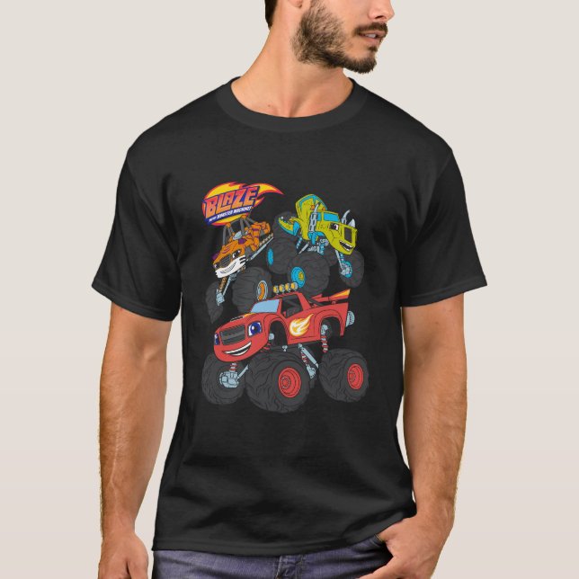 T-shirt Blaze The Monster Machines Blaze Stripes Zeg (Devant)