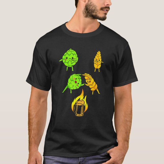 T-shirt Blé Bière Fusion Hops Bière Pour Boire La Bière (Devant)