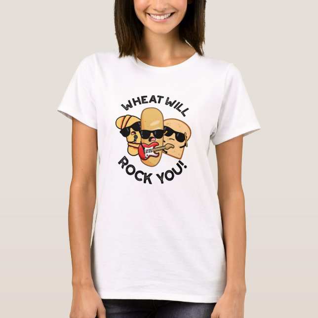 T-shirt Blé Vous Fera Rock Des Puns De Nourriture Drôles  (Devant)